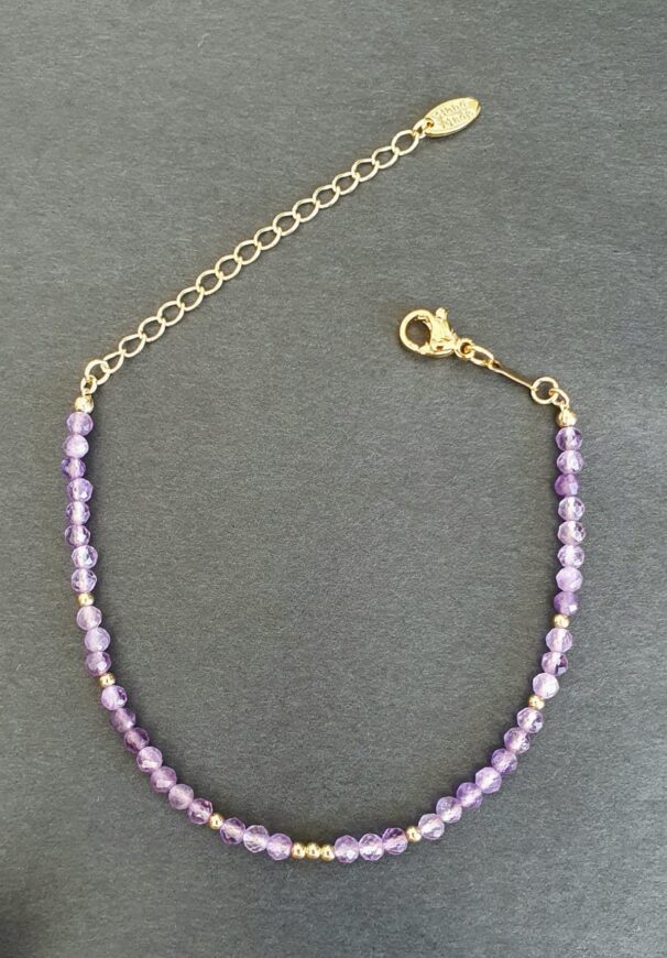 Dainty Amethyst Crystal Bracelet - Image 3