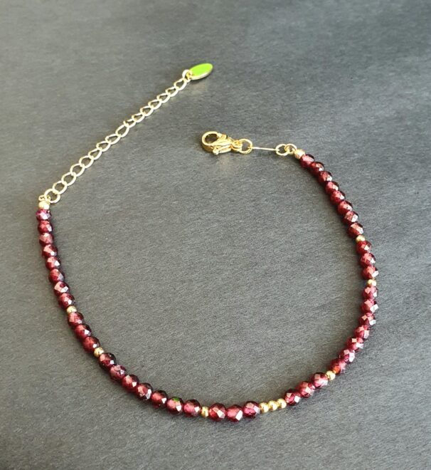Dainty Garnet Crystal Bracelet - Image 3