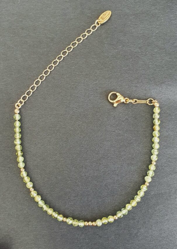 Dainty Peridot Crystal Bracelet - Image 2