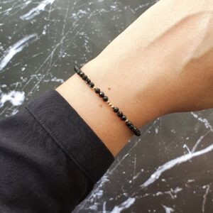 Dainty Black Obsidian Crystal Bracelet