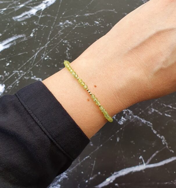 Dainty Peridot Crystal Bracelet