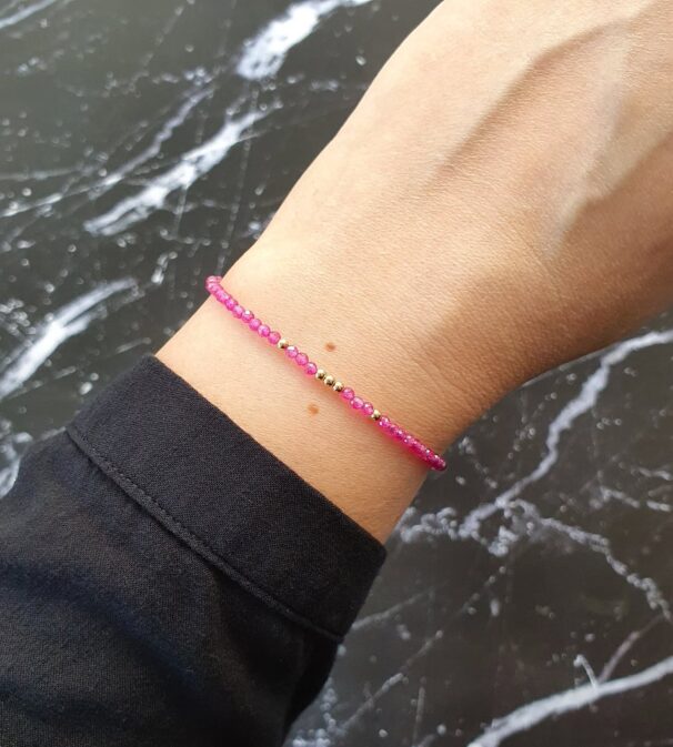 Dainty Ruby Crystal Bracelet
