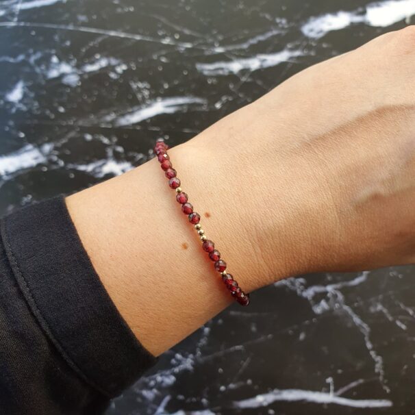 Dainty Garnet Crystal Bracelet - Image 2