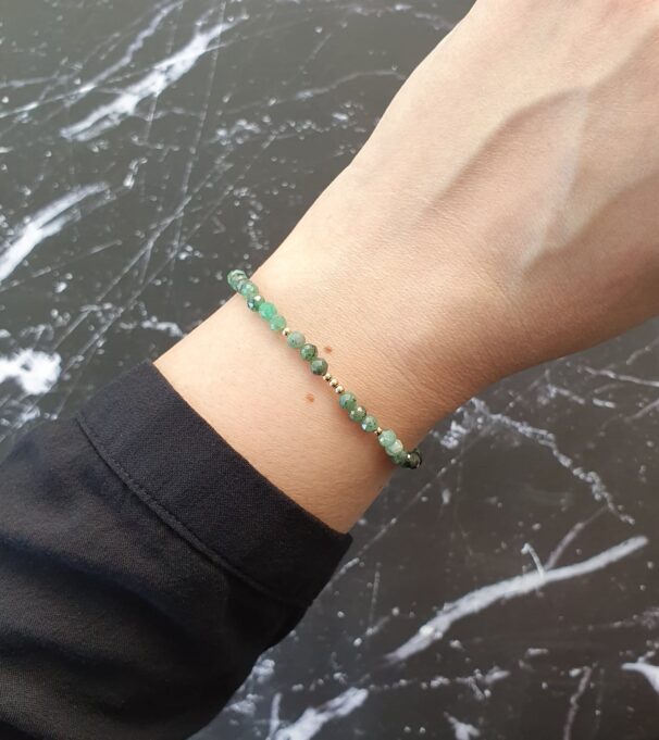 Dainty Emerald Crystal Bracelet