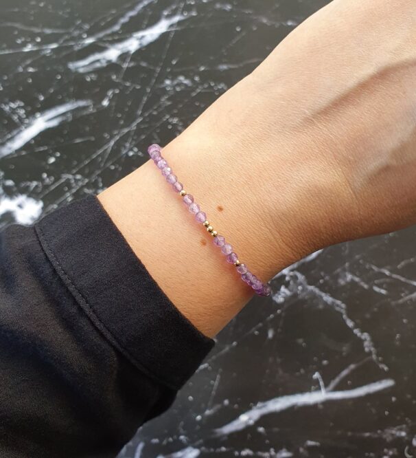 Dainty Amethyst Crystal Bracelet - Image 2