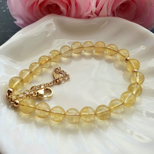 Citrine Crystal Bracelet – handcrafted gemstone jewellery for abundance, positivity, and self-confidence.