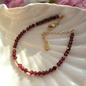 Dainty Garnet Crystal Bracelet