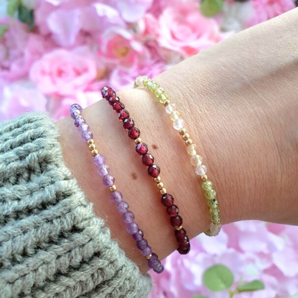 Dainty Garnet Crystal Bracelet - Image 4